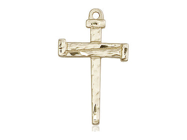 14kt Solid Gold Medium Nail Cross Pendant 1-1/8 x 5/8 inch handcrafted by Bliss USA