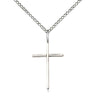 Sterling silver medium Catholic cross necklace with 3/4 x 1/2 inch pendant on 18 inch chain by Bliss