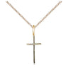 14kt Gold Filled Small Cross Necklace 1/2 x 1/4 inches on 18 inch chain by Bliss Manufacturing