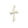 14kt solid gold Catholic cross pendant 3/4 x 3/8 inch handcrafted in USA by Bliss Manufacturing