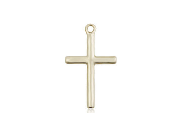 14kt solid gold medium cross pendant 3/4 x 1/2 inch handcrafted by Bliss Manufacturing USA