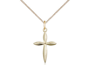 Gold Filled Medium Catholic Cross Necklace 3/4 x 1/2 inch with 18 inch chain by Bliss Manufacturing