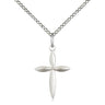 Sterling silver medium Catholic cross necklace 3/4 inch pendant with 18 inch curb chain by Bliss