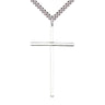 Sterling Silver Extra Large Catholic Cross Necklace 1 7/8 x 1 inch with 24 inch Chain USA Made by Bliss