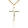 Gold Filled Extra Large Catholic Crucifix Necklace 1 7/8 x 1 inch pendant on 24 inch chain by Bliss