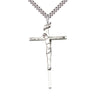 Extra Large Sterling Silver Catholic Crucifix Necklace 1 7/8 x 1 inch pendant on 24 inch chain by Bliss USA
