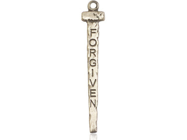 14kt Solid Gold Large Forgiven Nail Medal Pendant 1 1/2 x 1/4 inches by Bliss Manufacturing