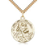 14kt gold filled St. Christopher patron saint medal necklace 1x7/8 inch pendant 24 inch chain by Bliss