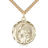 Medium 14kt Gold Filled St. Joseph Patron Saint Medal Necklace 1 x 7/8 with 24 inch Chain by Bliss