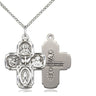 Sterling silver 5-Way Medal necklace 1 inch pendant with 18 inch chain handcrafted by Bliss Manufacturing