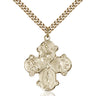 14kt gold filled Four-Way Medal necklace 1 1/8 inch medal with 24 inch chain by Bliss