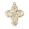 14kt solid gold Four-Way Medal pendant 1 inch handcrafted by Bliss Manufacturing USA
