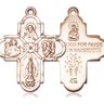 14kt Solid Gold 4-Way Medal Pendant 1 x 7/8 inches handcrafted by Bliss Manufacturing USA