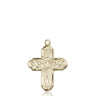 14kt solid gold 5-Way Medal pendant 3/4 inch by 5/8 inch handcrafted in USA by Bliss Manufacturing