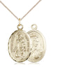 14kt Gold Filled St. Peregrine patron saint medal necklace 1 x 5/8 inch on 18 inch chain by Bliss
