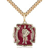 14kt Gold Filled St. Florian Patron Saint Medal Necklace 3/4 x 5/8 inches 24 inch Chain Bliss