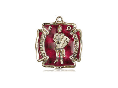 14kt Solid Gold St. Florian Patron Saint Medal Pendant 3/4 x 5/8 inches Handcrafted Bliss