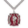 Sterling Silver St. Florian Patron Saint Medal Necklace 3/4 x 5/8 inch with 24 inch Chain by Bliss
