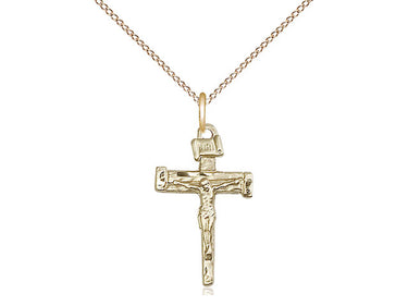 14kt Gold Filled Nail Crucifix Necklace 3/4 x 1/2 inches with 18 inch chain by Bliss Manufacturing