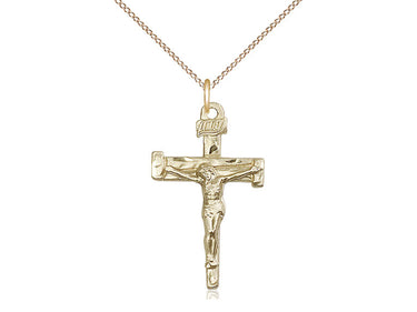 14kt gold filled medium nail crucifix necklace 1 x 5/8 inches with 18 inch chain handcrafted by Bliss USA