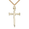 14kt Gold Filled Extra Large Nail Cross Necklace 2 x 1 inches with 24 inch chain - Handmade by Bliss