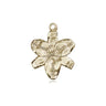 14kt solid gold chastity medal pendant 5/8 inch handcrafted by Bliss Manufacturing USA