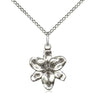 Small Sterling Silver Catholic Chastity Medal Necklace 5/8 x 1/2 inch on 18 inch lite curb chain handcrafted by Bliss USA