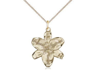 Medium 14kt gold filled Catholic chastity necklace 7/8 x 3/4 inch pendant 18 inch lite curb chain Bliss