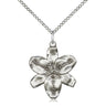 Medium Sterling Silver Catholic Chastity Medal Necklace 7/8 x 3/4 inch on 18 inch lite curb chain handcrafted by Bliss USA
