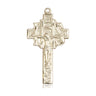 14kt solid gold IHS crucifix pendant 1 inch medium size handmade by Bliss Manufacturing