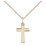 14kt Gold Filled Small Cross Necklace 1/2 x 3/8 inch pendant 18 inch chain handmade by Bliss