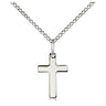 Sterling Silver Small Cross Necklace 1/2 x 3/8 inch pendant 18 inch chain handmade by Bliss