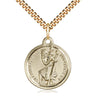 14kt Gold Filled St. Christopher Patron Saint Medal Necklace 7/8 x 3/4 inch on 24 inch Curb Chain by Bliss