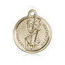14kt Solid Gold St. Christopher Patron Saint Medal Pendant 7/8 x 3/4 inch Handcrafted by Bliss