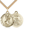14kt Gold Filled St. Christopher Air Force Patron Saint Medal Necklace 7/8 inch pendant 24 inch chain by Bliss