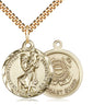 Gold Filled St Christopher Coast Guard Medal Necklace 7/8x3/4 inch 24 inch chain Bliss Manufacturing