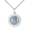 Sterling Silver St. Christopher Patron Saint Medal Necklace 3/4 x 5/8 inches on 18 inch chain by Bliss Manufacturing
