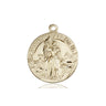 14kt Solid Gold St. Joan of Arc Patron Saint Medal Pendant 7/8 x 3/4 inch by Bliss Manufacturing