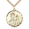 Gold Filled St. Joseph Patron Saint Medal Necklace 1 3/8 x 1 1/4 inch with 24 inch chain by Bliss Manufacturing