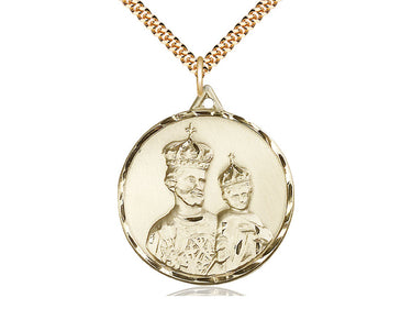 Gold Filled St. Joseph Patron Saint Medal Necklace 1 3/8 x 1 1/4 inch with 24 inch chain by Bliss Manufacturing