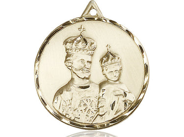 Large 14kt Solid Gold St. Joseph Patron Saint Medal Pendant 1 3/8 x 1 1/4 inches Handcrafted USA by Bliss