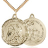 14kt Gold Filled St. Michael the Archangel Medal Necklace 1 3/8 x 1 1/4 inches with 24 inch Curb Chain by Bliss