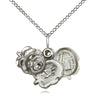 Sterling Silver Small Rosebud Pendant Necklace 5/8 x 7/8 inches on 18 inch chain by Bliss USA