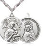Sterling silver Our Lady of Perpetual Help large medal necklace 1 3/8 x 1 1/4 with 24 inch chain by Bliss