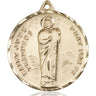 Large 14kt Solid Gold St. Jude Patron Saint Medal Pendant 1 1/4 x 1 1/8 inches Handcrafted USA by Bliss