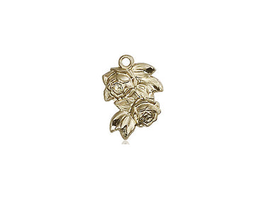 14kt Solid Gold Small Rose Medal Pendant 1/2 x 3/8 inches handcrafted by Bliss