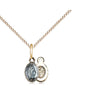 Small gold plated sterling silver two-tone Miraculous Medal necklace 1/4 x 1/8 inches 18 inch chain Bliss USA