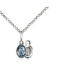 Small sterling silver Miraculous Medal Our Lady necklace 1/4 x 1/8 pendant 18 inch chain USA made Bliss