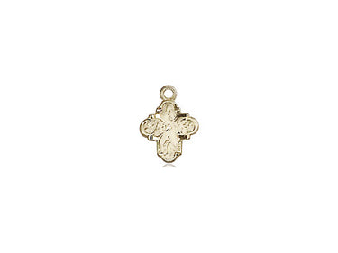14kt Solid Gold Small Four-Way Medal Pendant 3/8 x 1/4 inch by Bliss