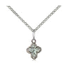 Sterling Silver Small Four-Way Medal Catholic Necklace 3/8 x 1/4 inches with 18 inch Chain Bliss USA